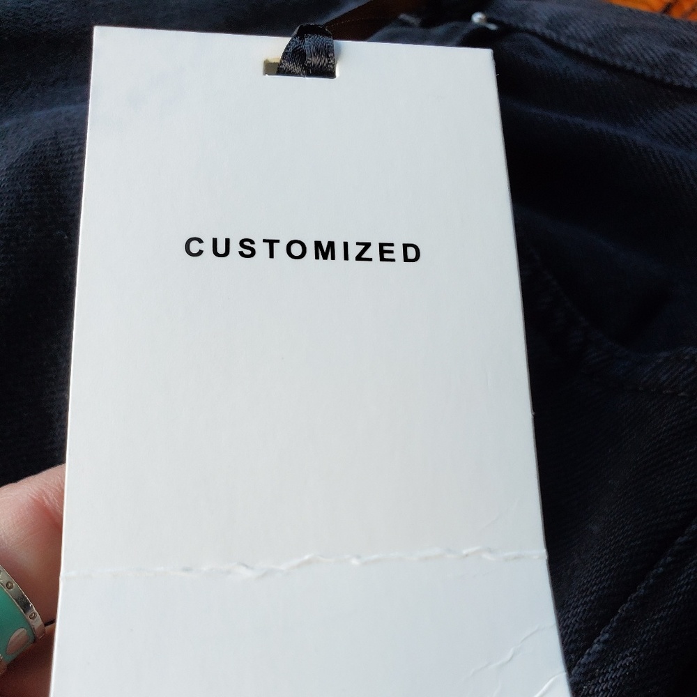 LAST PAIR!! ZARA WOMAN HIGH RISE FRINGED JEANS - Picture 8 of 8